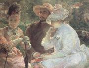 Marie Bracquemond On the Terrace at Sevres (nn02) oil painting on canvas